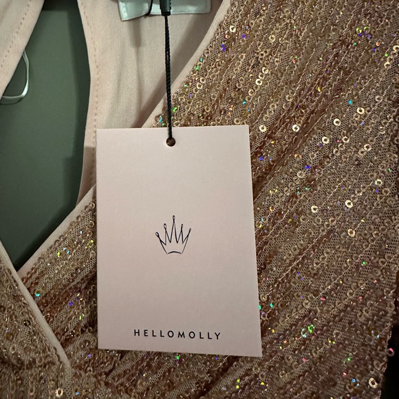 HelloMolly Pink Sequin Long Sleeve Dress NEW WITH TAGS - Picture 2 of 3